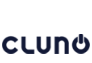 Cluno logo in black and white background