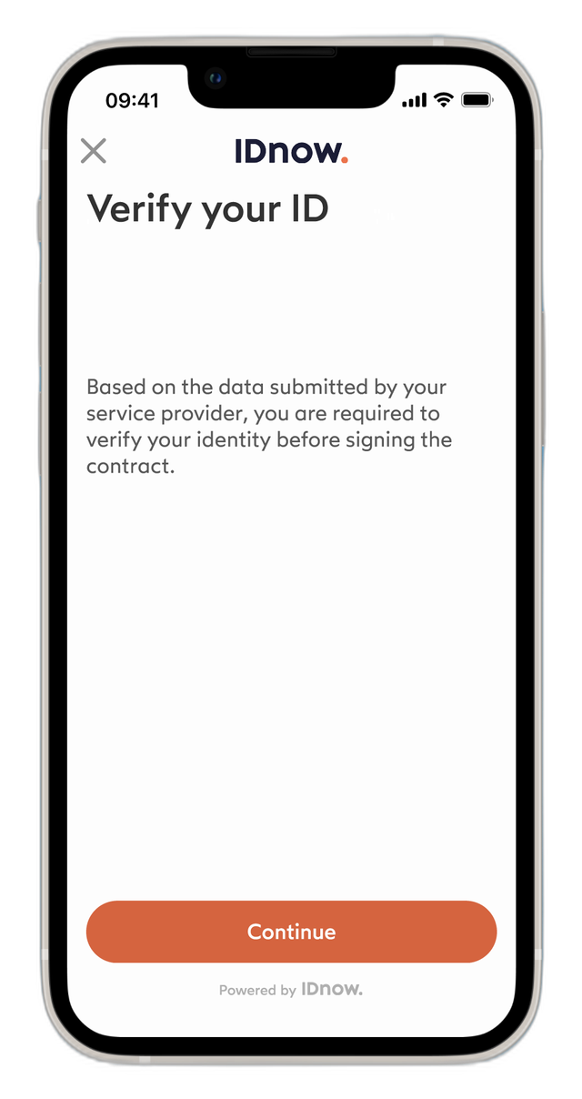 Continue identification Screen