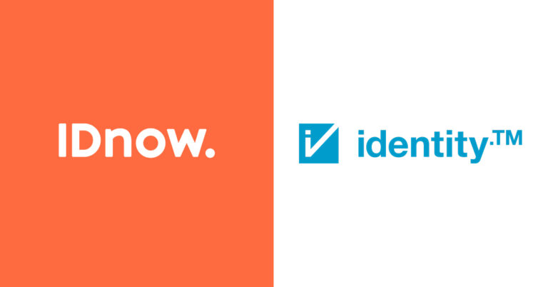 IDnow and identity logo with orange and white background