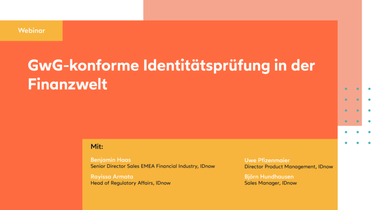 GwG konforme Identitaetspruefung IDnow poster in orange and yellow