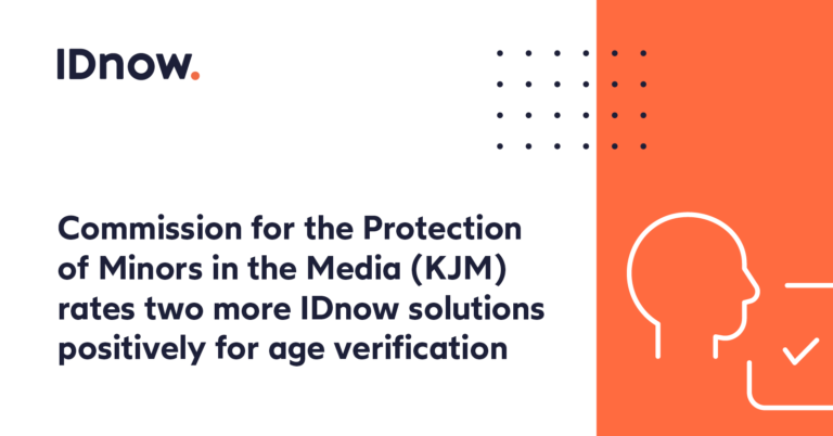 Commission for the Protection of Minors in the Media (KJM) rates two more IDnow solutions positively for age verification lead image in white and orange