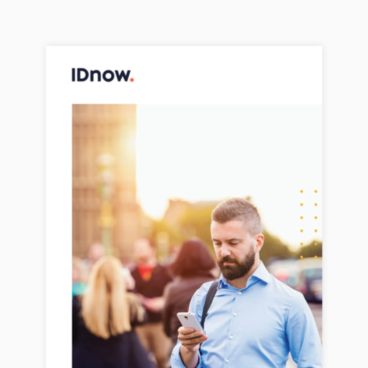 cover of report with man in a blue-collared shirt looking at his smartphone