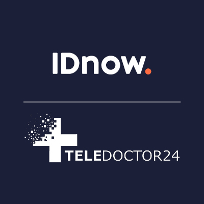 IDnow and teledoctor24 logo in dark blue background