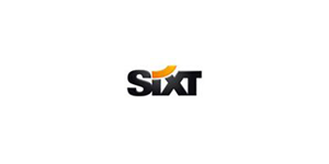 sixt logo in black and orange with white background