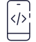 smartphone logo with two arrows inside