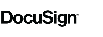 logo of DocuSign in black and white background