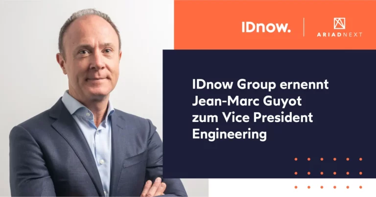 IDnow Group ernennt Jean-Marc Guyot zum Vice President Engineering Plakat mit einem Mann