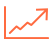 uptrend graph in orange and white background