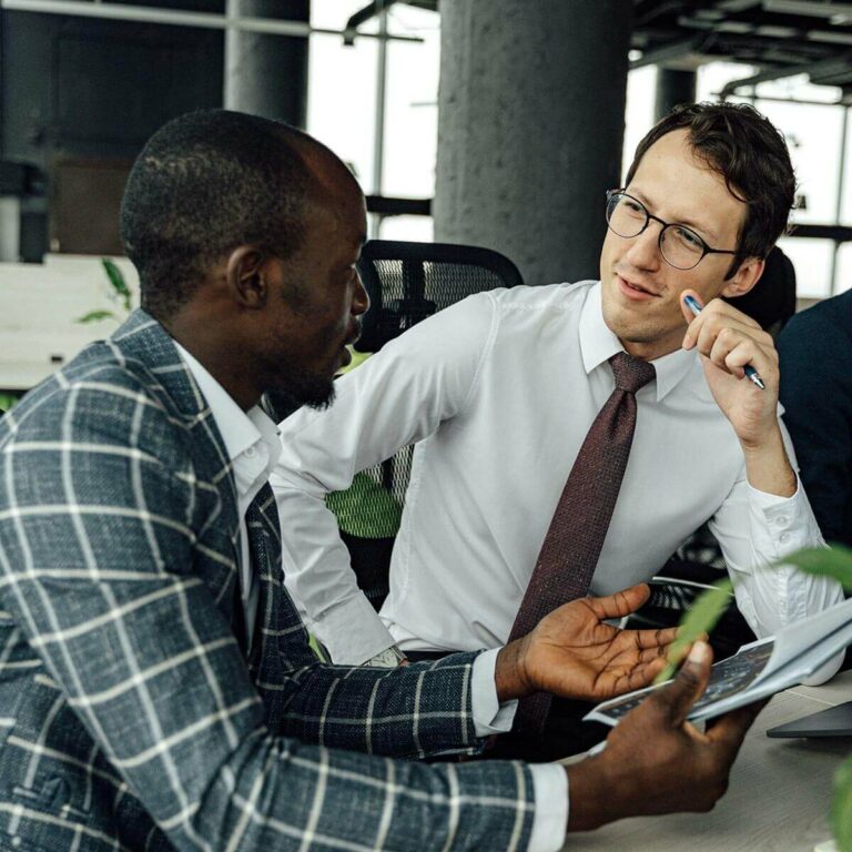 two men having a discussion