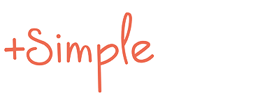 plus simple logo in orange with white background