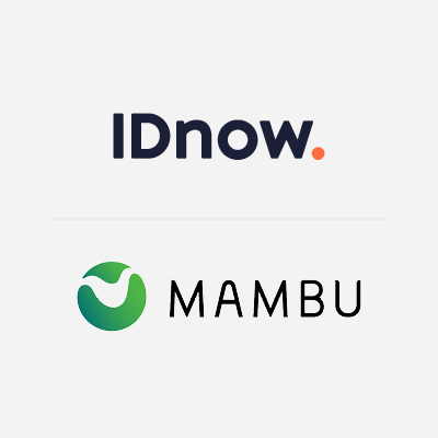 IDnow and Mambu logos on white