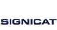 signicat logo in black and white background